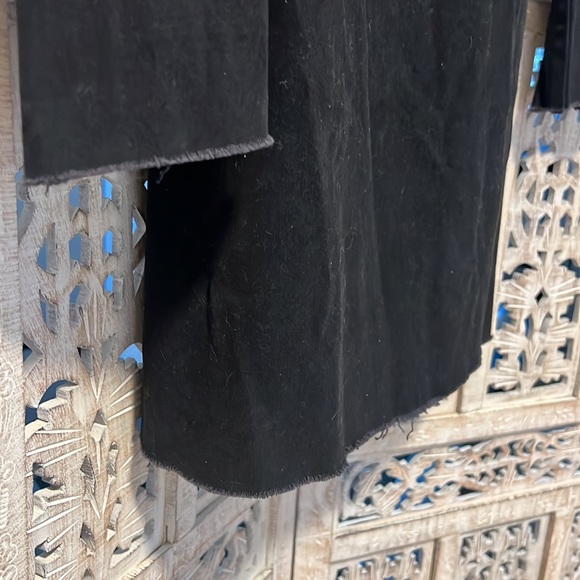 Raw Hem Long Sleeve Dress Black with Zipper back and sleeves. Size Small - Picture 4 of 8